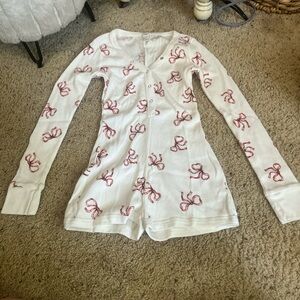 Forever 21 White Romper with Red Accents